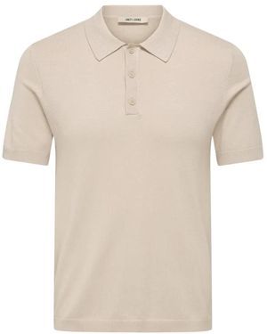 Only & Sons Tops ,Onswyler Life Reg 14 Ss Polo Knit - Naturel