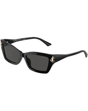 Jimmy Choo Cat-Eye Zonnebril, Donkergrijze Lenzen - Zwart