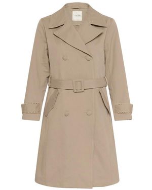 Cream Trench Coats - Neutro