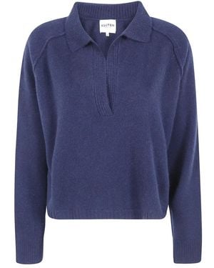 Kujten Truien & Vesten ,Blauw ,Kasjmier Aenora Polo Neck