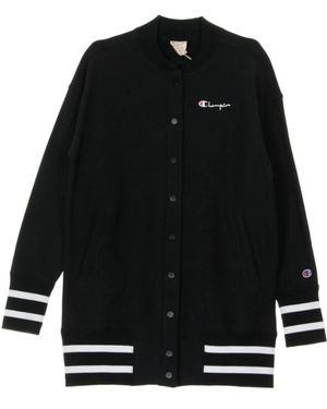 Champion Chaqueta Bomber Larga De Mujer Gbomber Reverse Weave Negra - Negro