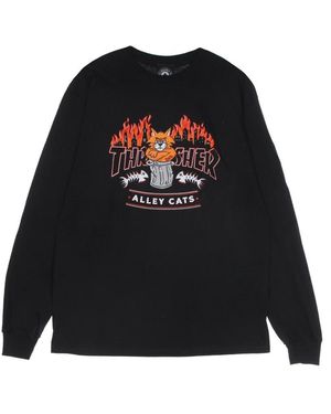 Thrasher Long Sleeve T-Shirts - Black
