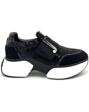 Jeannot Schwarze Pailletten Slip-On Sneakers - Blau
