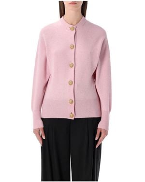 Balmain Buttoned Crewneck Cardigan - Pink