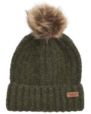 Barbour Dover Mütze & Hailes Schal Geschenkset - Grün