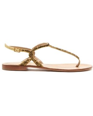 Maliparmi Cuts &Amp; Beads Sandal - Metallic