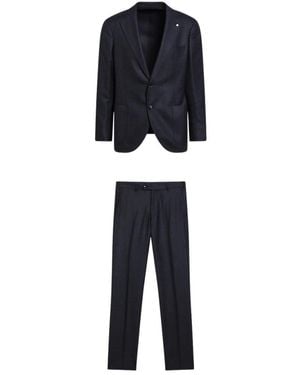 Luigi Bianchi Single Breasted Suits - Blue