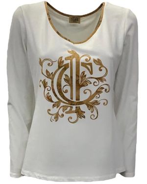 Alviero Martini 1A Classe Weißes Langarm T-Shirt D0709Jc10J101 - Grau