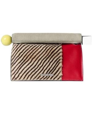 Jacquemus Tassen ,Veelkleurig ,Katoen La Pochette Rond Carré - Rood