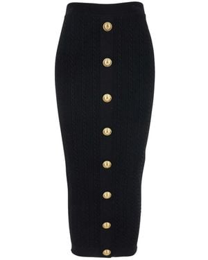 Balmain Midi Skirts - Black