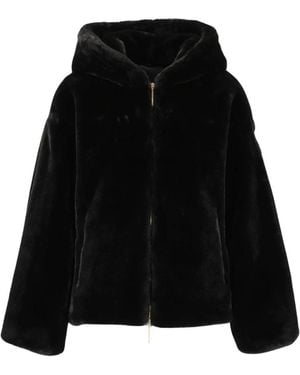 Tatras Jassen ,Zwart ,Polyester Yumola Faux Fur Jacket