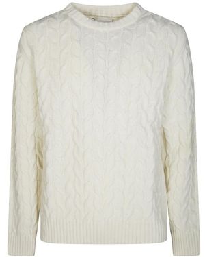 Arte' Round-Neck Knitwear - White