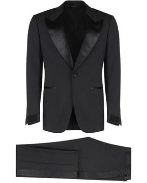 Tom Ford Single Breasted Suits - Black