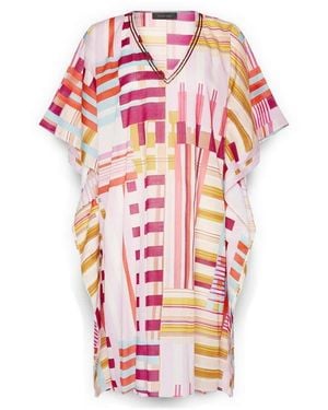 Elena Miro Printed Cotton Muslin Poncho - Roze