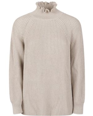 Max Mara Gerüschter Rollkragenpullover - Grau