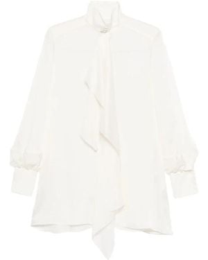 Sacai Kurzes Kleid Mit Hohem Kragen - Weiß