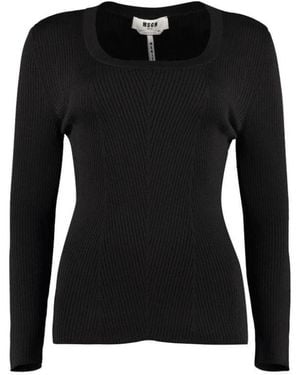 MSGM Round-Neck Knitwear - Black