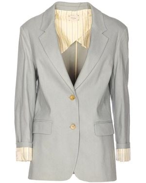 Alysi Blazer Lino Stretch Monopetto - Grijs
