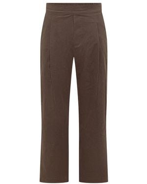 A PAPER KID Straight Trousers - Marrón