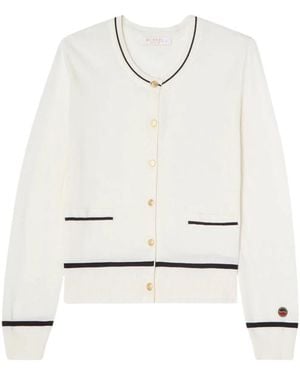 BUSNEL Truien & Vesten ,Katoen Kim Contrast Cardigan - Wit