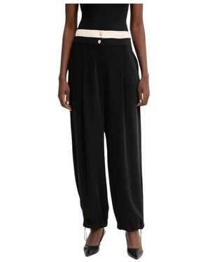Liu Jo Broek Met Dubbele Tailleband - Zwart