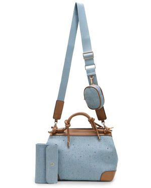 Oltre Denim Barrel Bag - Blau