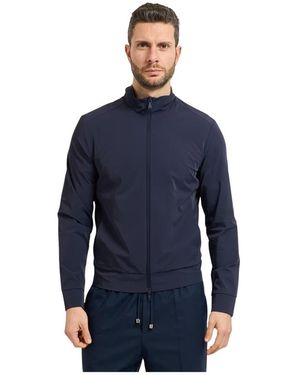 Yes-Zee Jassen ,Blauw ,Nylon Full-Zip Jacket
