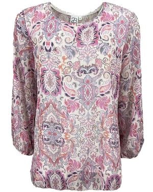 2-Biz Elegante bluse mit rüschenärmeln - Lila