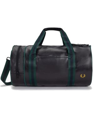 Fred Perry Tassen ,Blauw ,Polyester Classic Barrel Bag - Zwart
