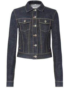 Fendi Jassen ,Blauw ,Denim Korte Denim Jas