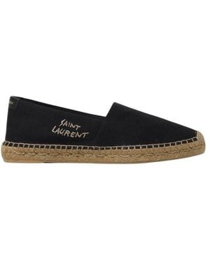 Saint Laurent Espadrilles Met Geborduurd Logo - Zwart
