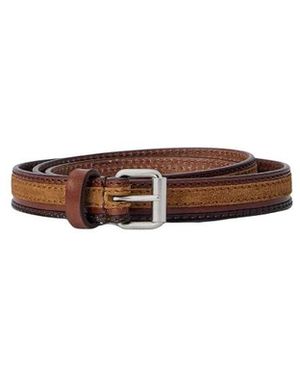 Dries Van Noten Accessoires ,Bruin ,Leer Textured Leather Belt