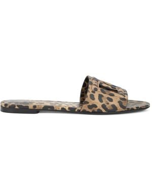 Dolce & Gabbana Ciabatta Animalier - Bruin