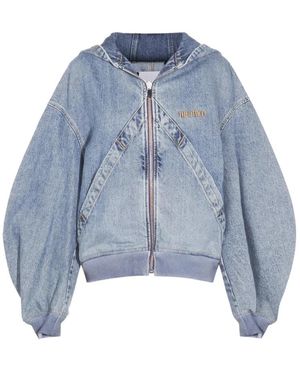 The Attico Blauwe Denim Rits Jas