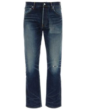 Visvim Jeans ,Blauw ,Denim Donkerblauwe Denim Straight Jeans
