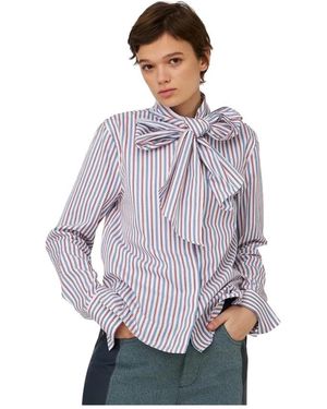 Stella Nova Los Cotton Gestreepte Blouse - Paars