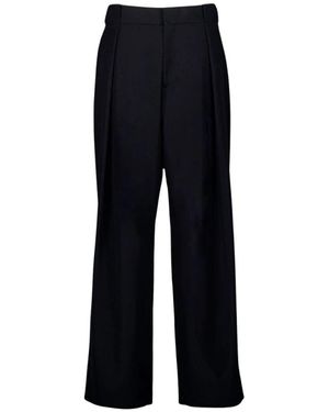 Balmain Schwarze Wollweite Hosen