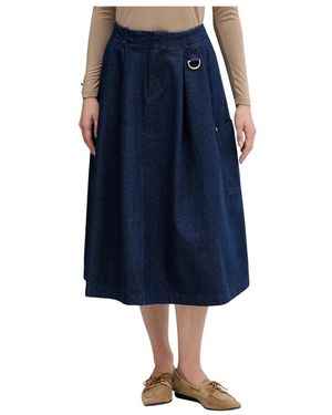Barbour Saima Denim Midi Rock - Blau