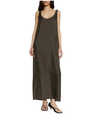 Rohe Kleedjes ,Bruin ,Scoop Neck Maxi Jurk - Groen