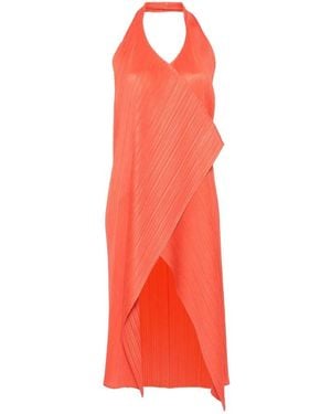 Issey Miyake Pleats Please Karottenorange Halfter Weste