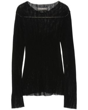 Cortana Truien & Vesten ,Zwart ,Mesh-Knit Ronde Hals Top