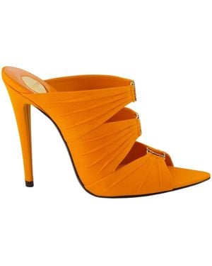 Saint Laurent Heeled Mules - Orange