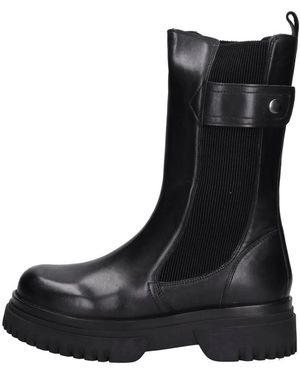 Emanuélle Vee Schoenen ,Zwart ,Leer Leren Enkellaarzen