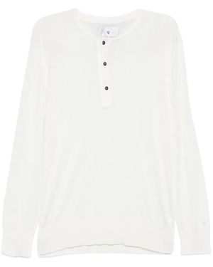 Seven Gauge Round-Neck Knitwear - White