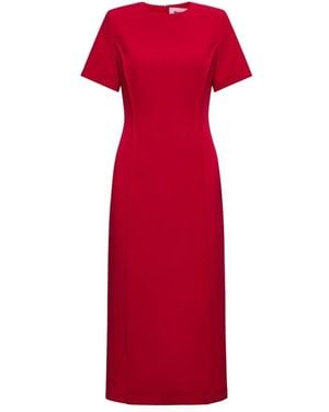 Silvian Heach Midi Jurk Met Ronde Hals - Rood