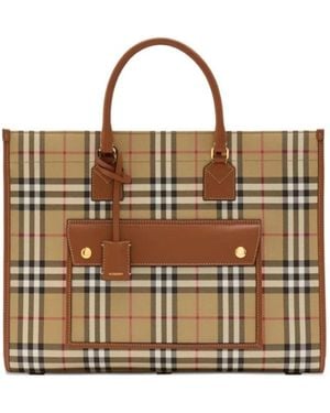 Burberry Tote Bags - Marrone