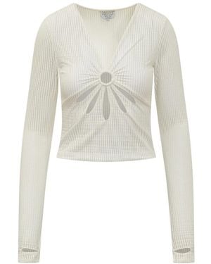 Collina Strada Tops ,Ls Flower Top - Wit