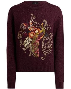 Etro Round-Neck Knitwear - Morado