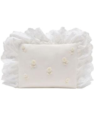 Simone Rocha Tassen ,Katoen Embellished Pillowcase Clutch - Wit