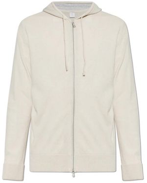 Eleventy Kaschmir-Strickjacke Mit Kapuze - Weiß